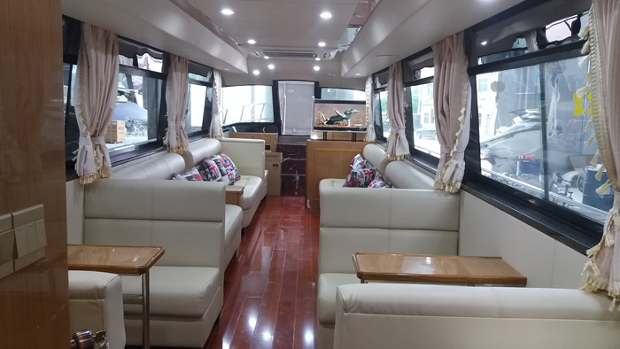 China 12.8m GRP River 26 Passenger Dinner Cruise Boat for Sale