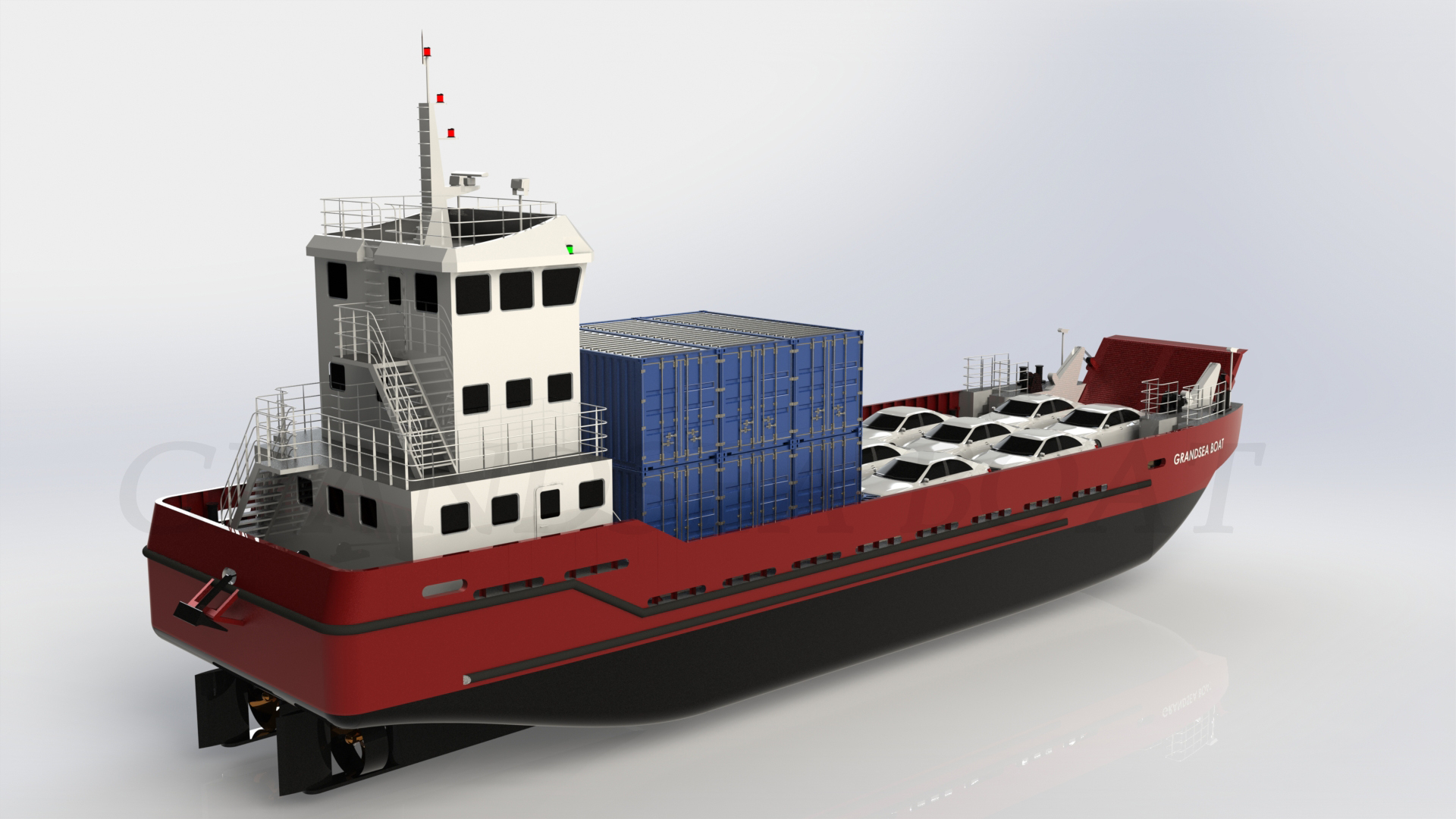 36m LCT ro ro Car and Container Barge Boat for sale
